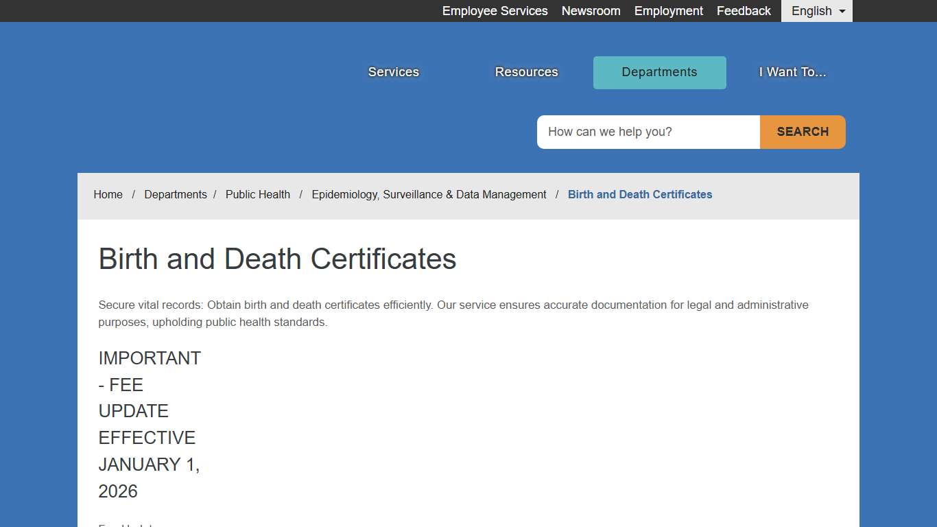 Birth and Death Certificates - County of Fresno